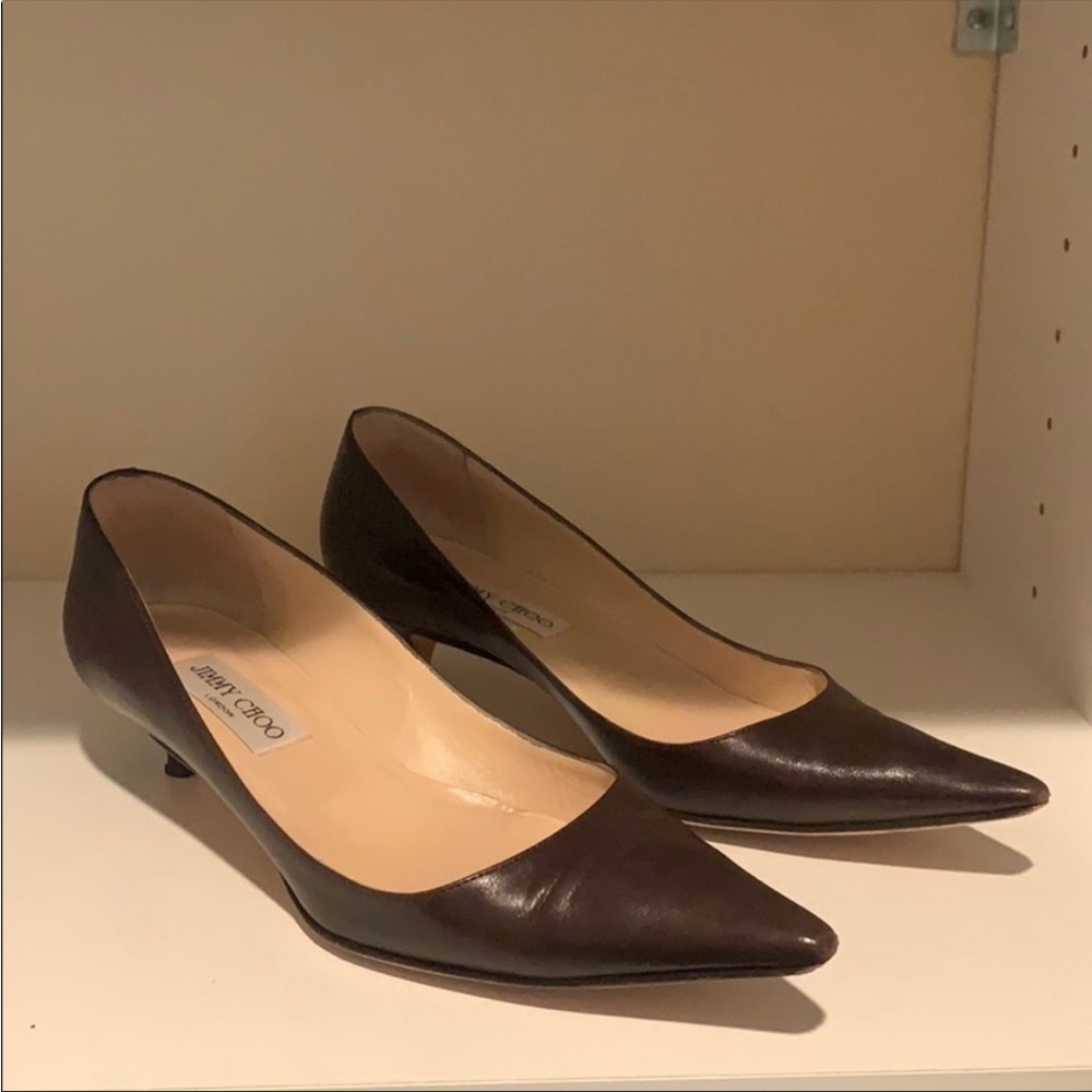 Jimmy Choo Leather Kitten Heels